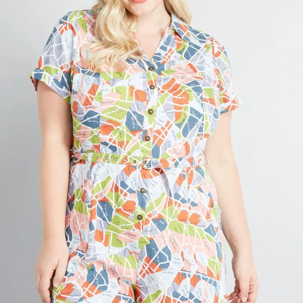 Modcloth Lighthearted Cartographer Romper - Picture 7 of 7